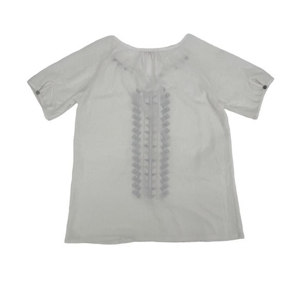 Studio West Apparel White Embroidered Short Sleeve Blouse Size Small Women’s - Picture 3 of 4